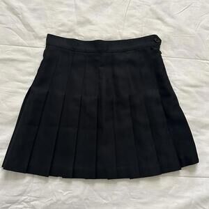 Black American Apparel pleated mini skirt with button detail
